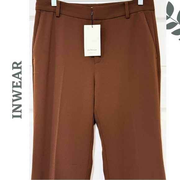 InWear Copenhagen Brown bootcut Trousers – NWT Size: 6 Euro 38 - Picture 3 of 9